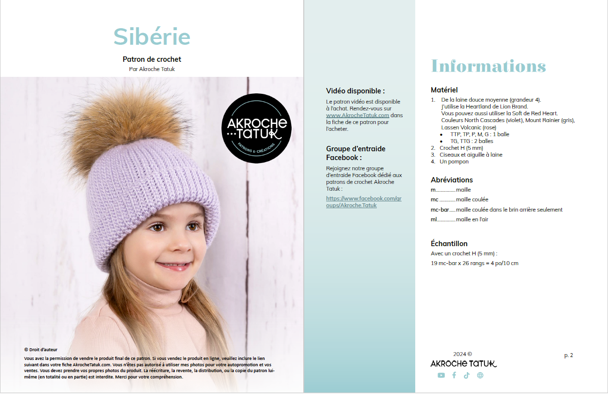 Patron au crochet - Sibérie