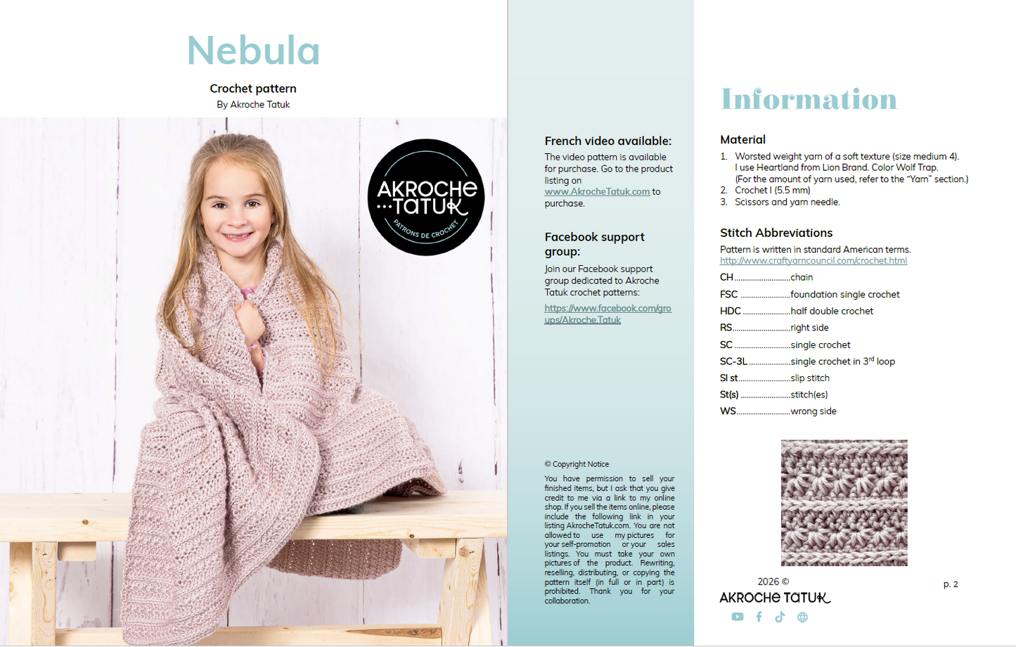 Patron au crochet - Nébuleuse