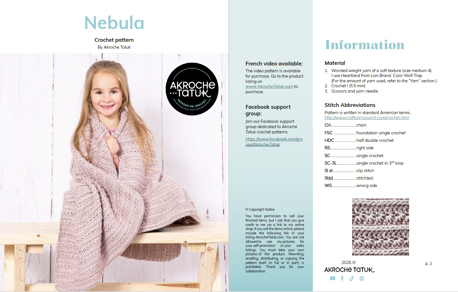 Patron au crochet - Nébuleuse