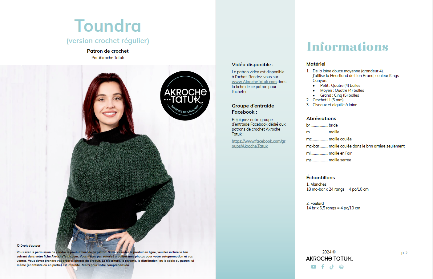 Crochet pattern - Tundra (Regular Crochet Version)