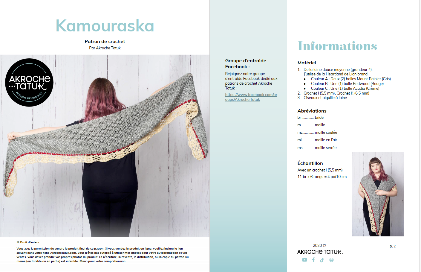 Kamouraska shawl - Crochet pattern 