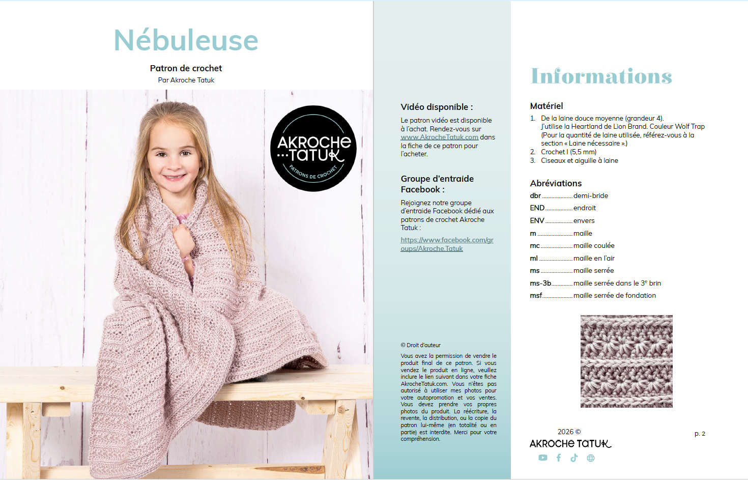 Patron au crochet - Nébuleuse