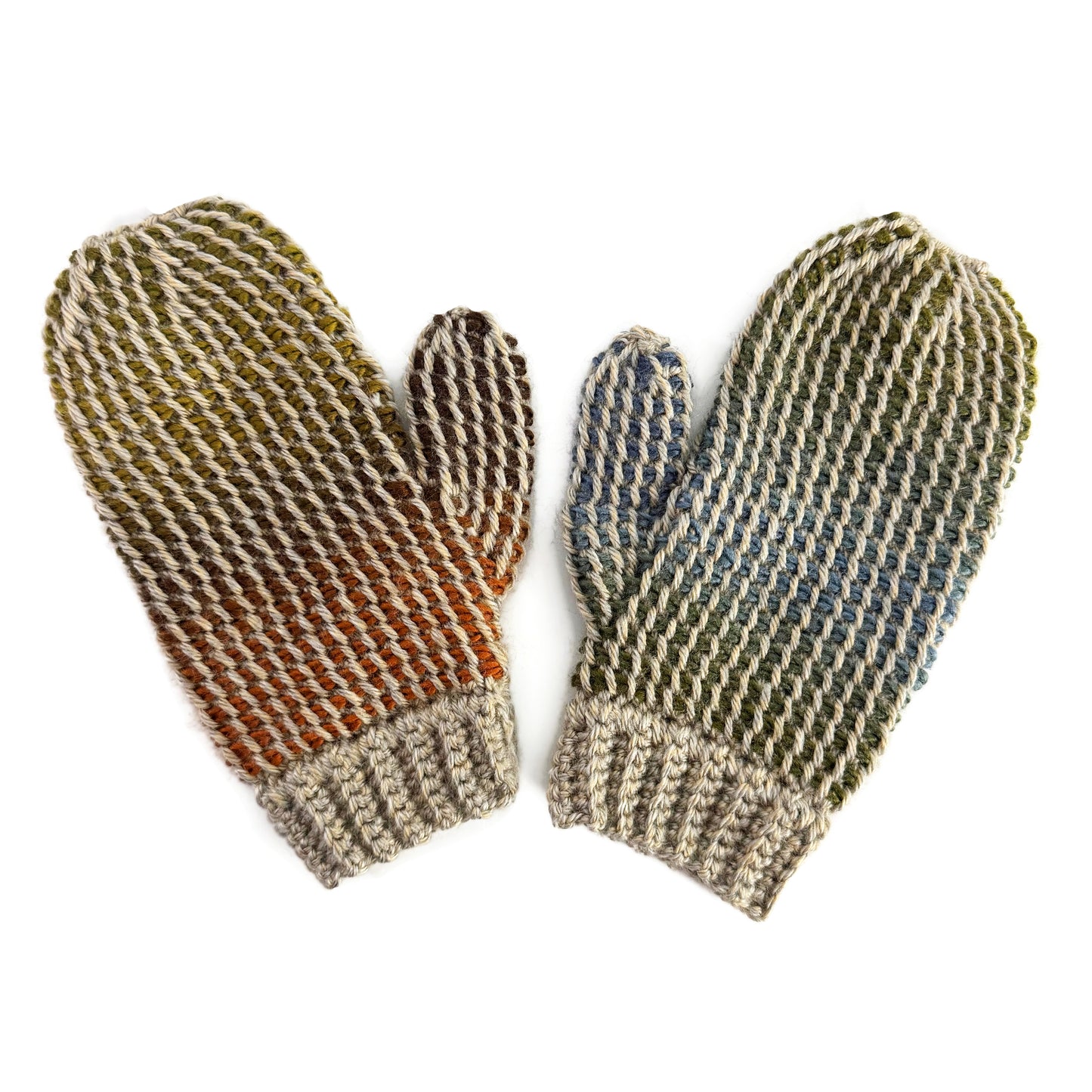 Patron au crochet tunisien - Mitaines illusion