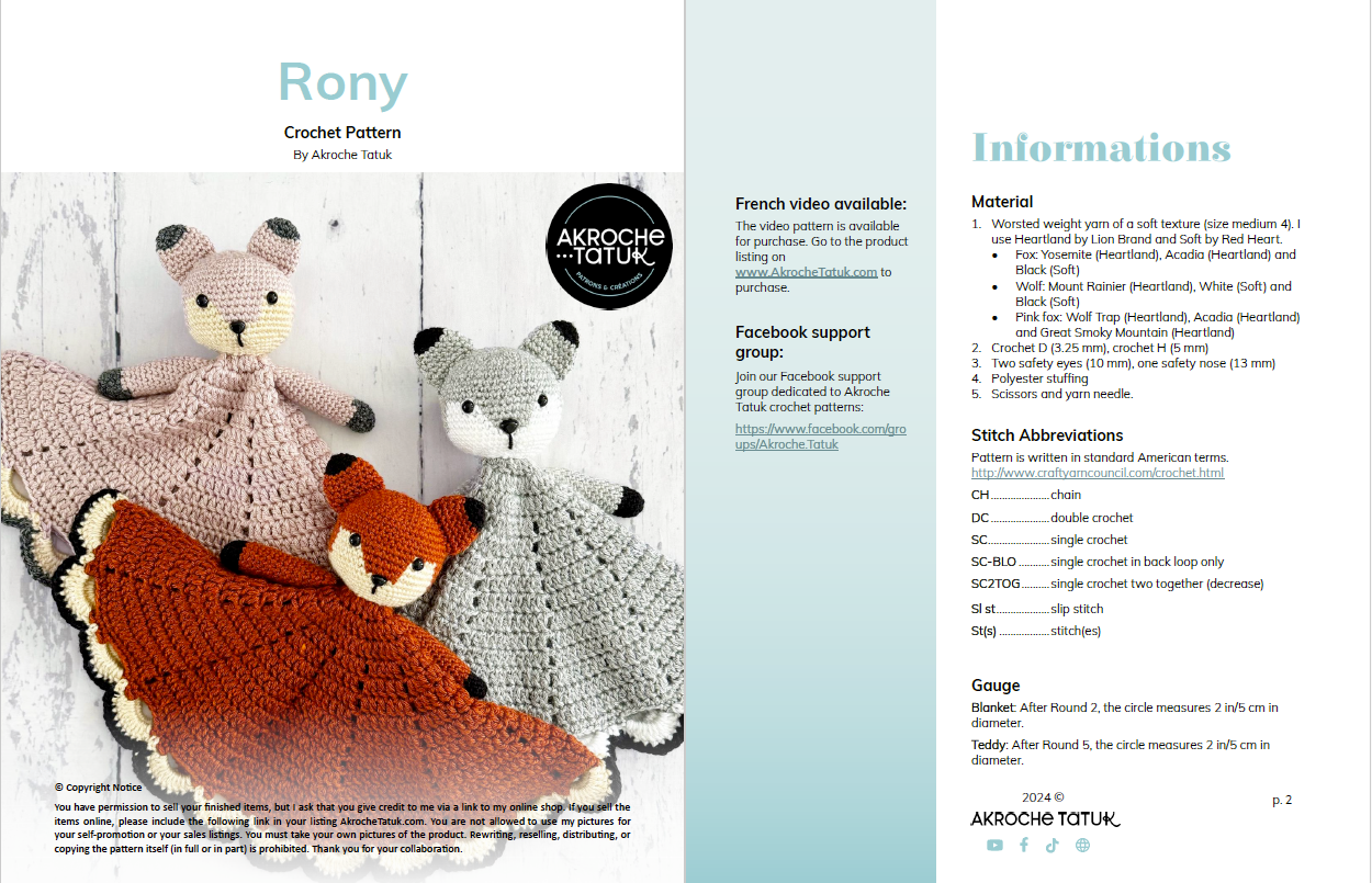 Rony - Crochet pattern