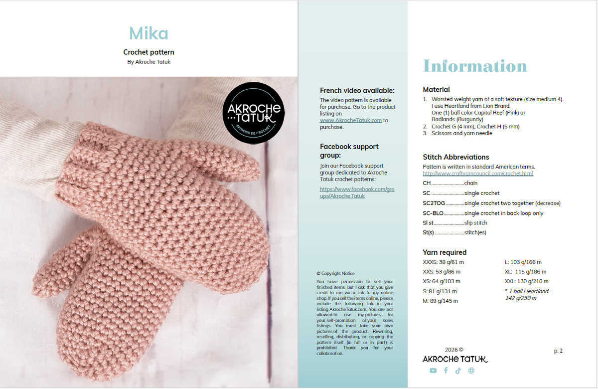 Patron au crochet - Mika