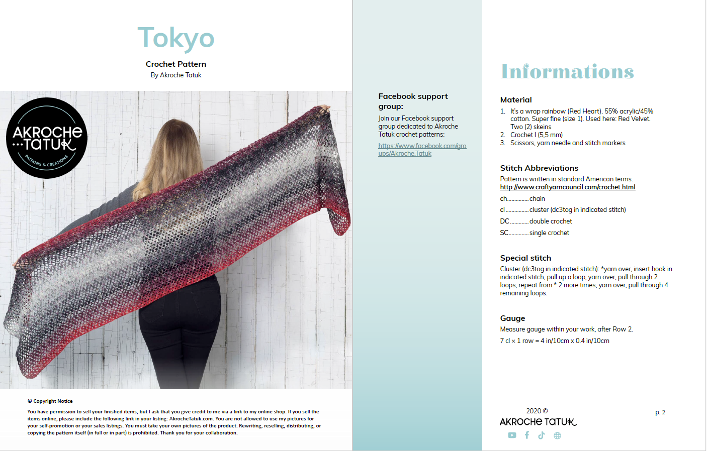  Tokyo shawl - Crochet pattern 
