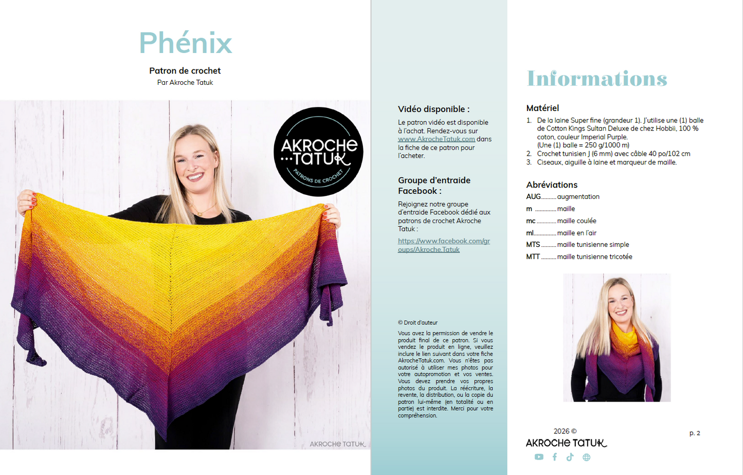 Patron au crochet tunisien - Phénix