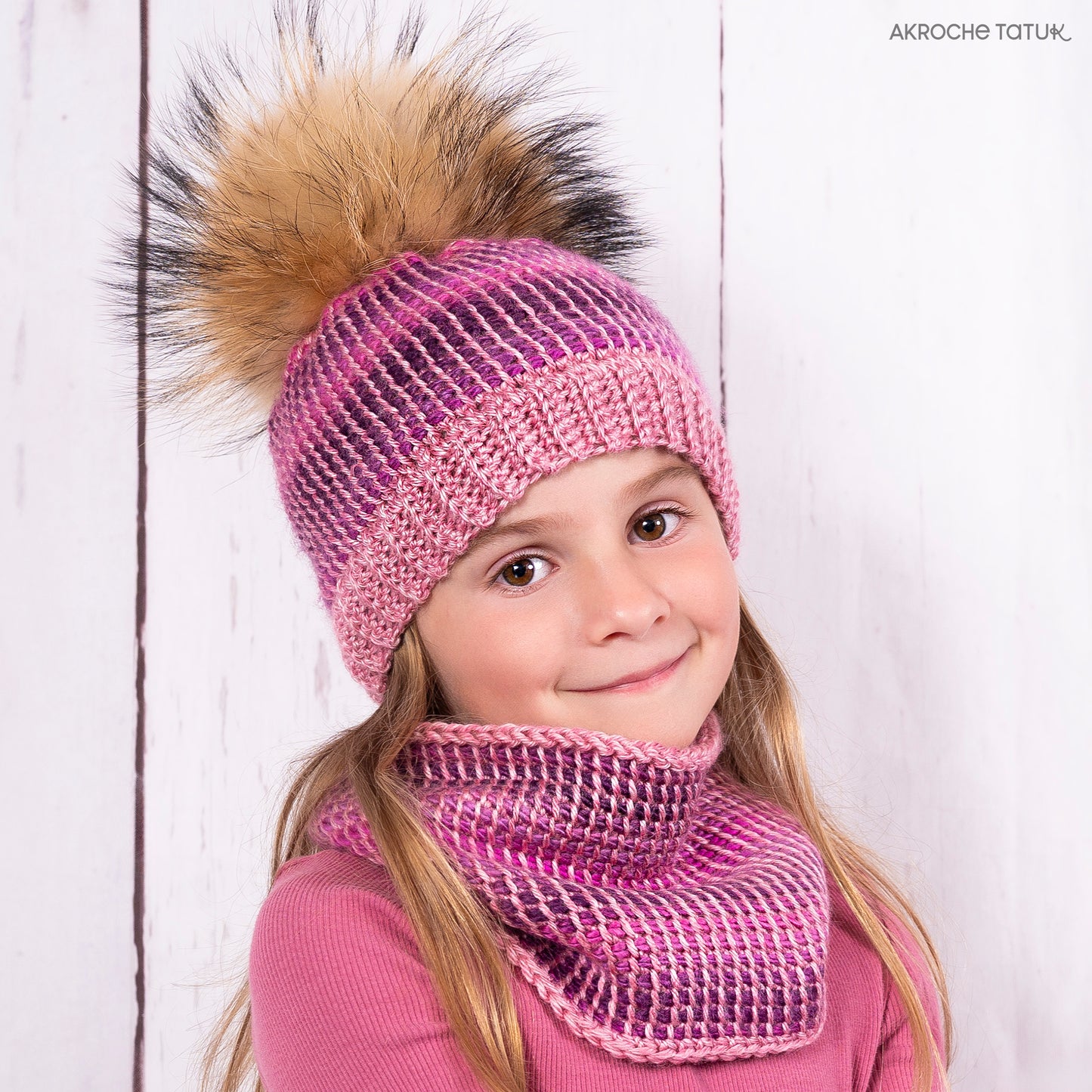 Patron au crochet tunisien - Illusion (tuque et cache-cou)