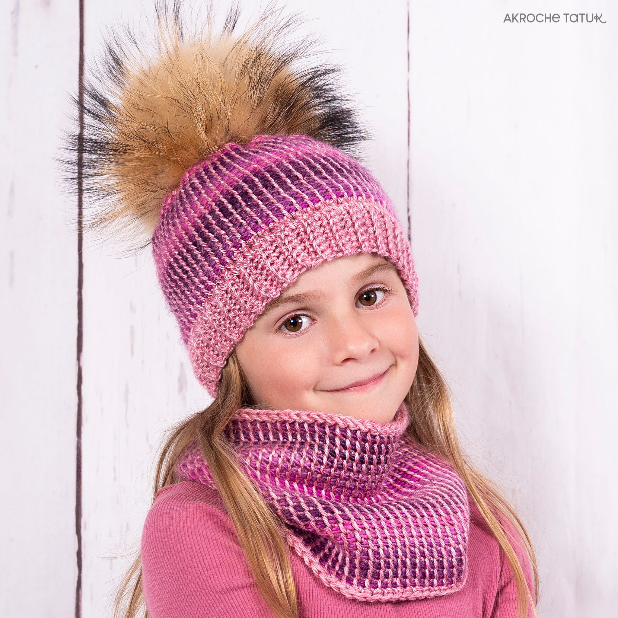 Patron au crochet tunisien - Illusion (tuque et cache-cou)