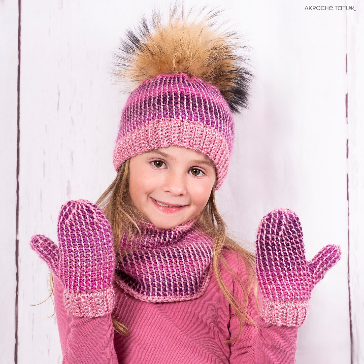 Patron au crochet tunisien - Illusion (tuque et cache-cou)