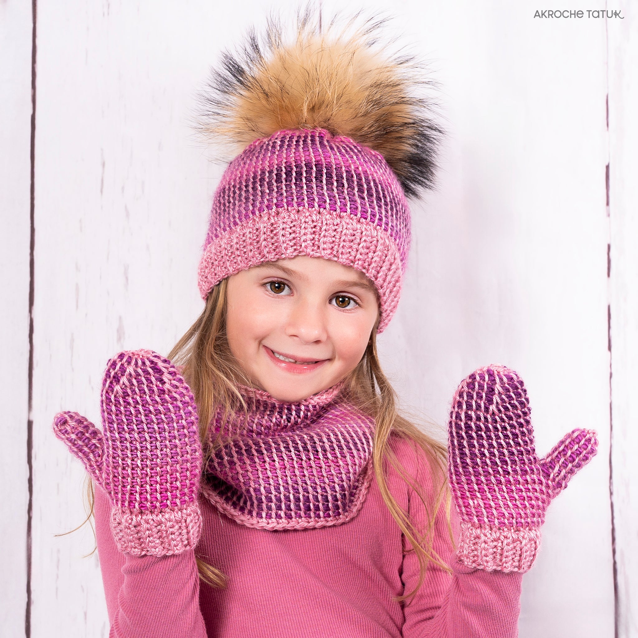 Patron au crochet tunisien - Illusion (tuque et cache-cou)