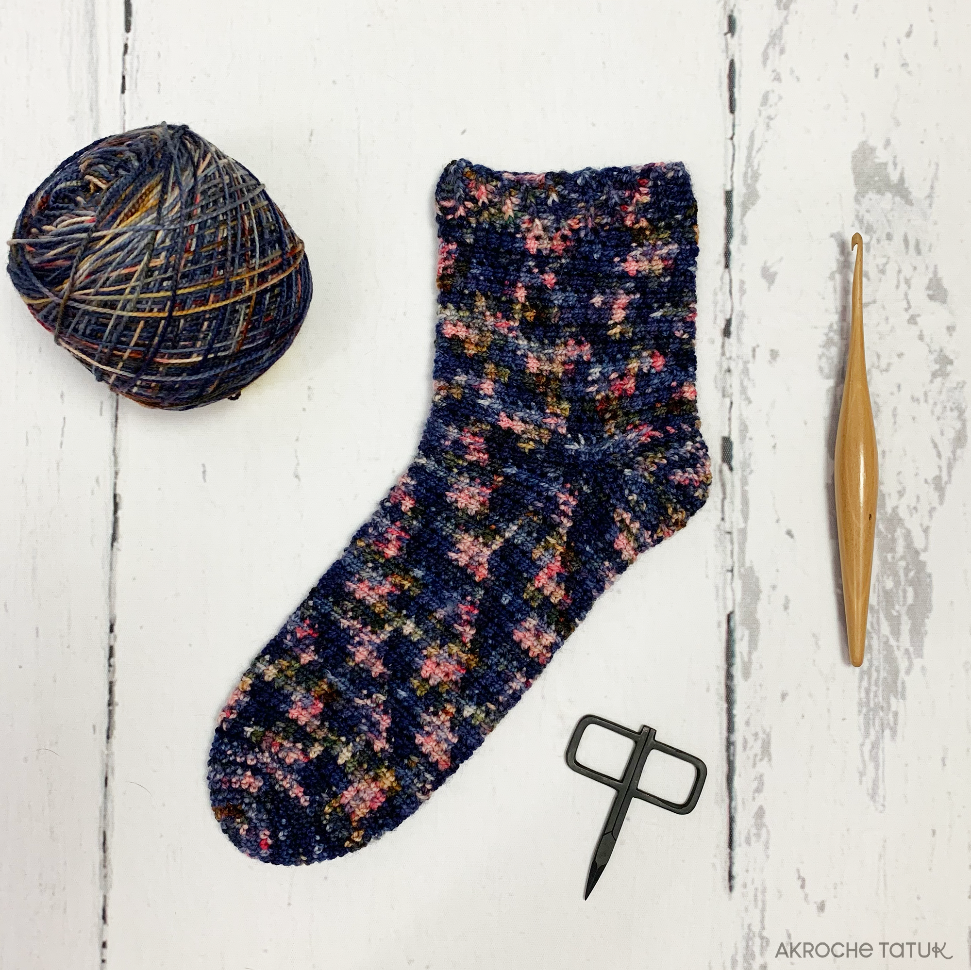 Saint-Laurent sock - Crochet pattern