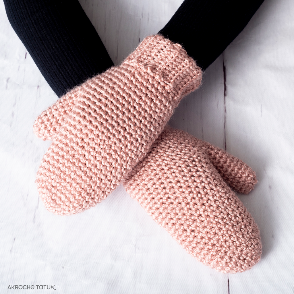 Basic mittens - Crochet pattern