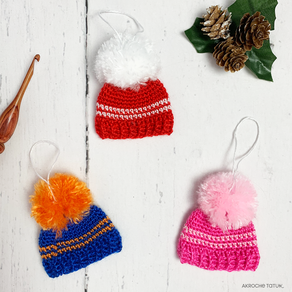Crochet Pattern Mini Winter Hat Ornaments Tree Ornament Hat