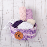 Basket trio (round, square, oval) — Crochet pattern