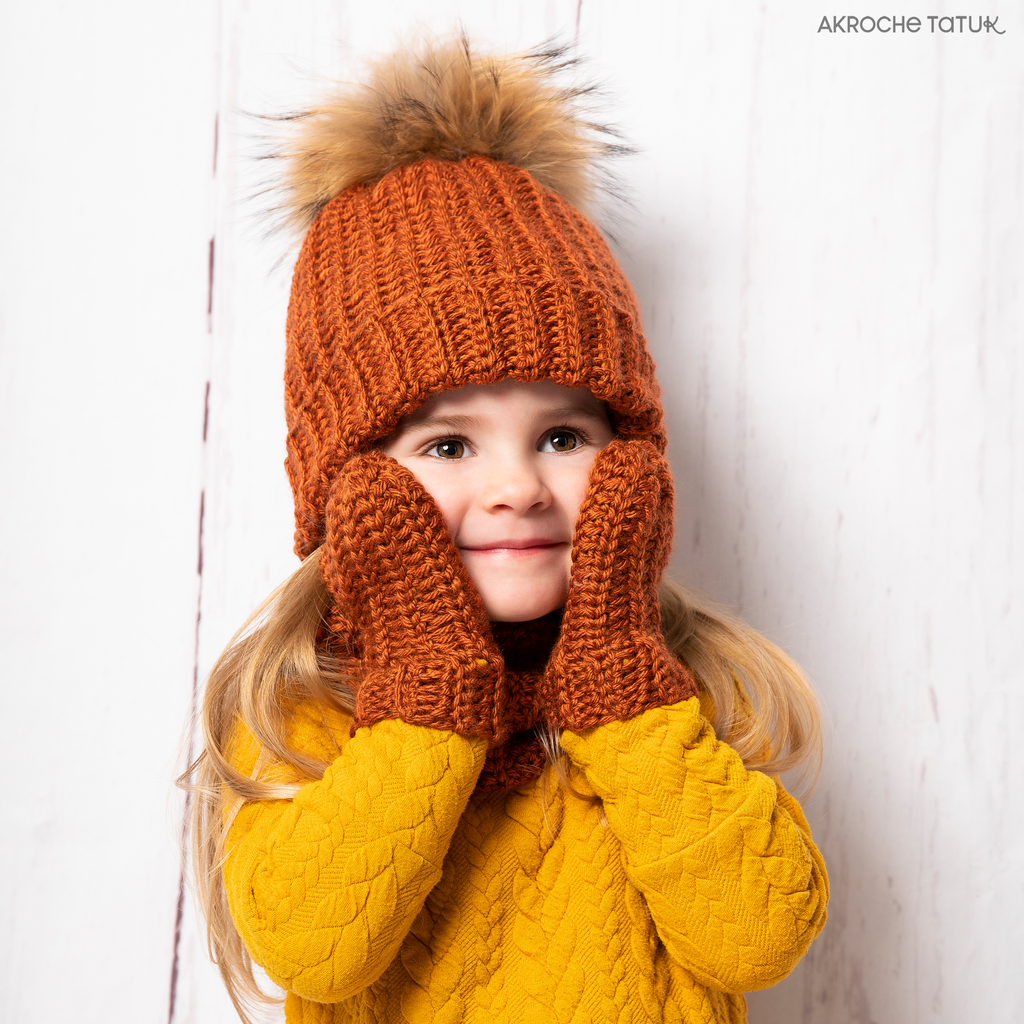 Norway trio (hat, cowl and mittens) - Crochet pattern
