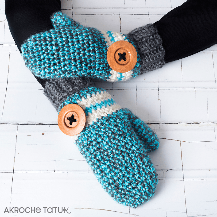 Rustik mittens — Crochet pattern