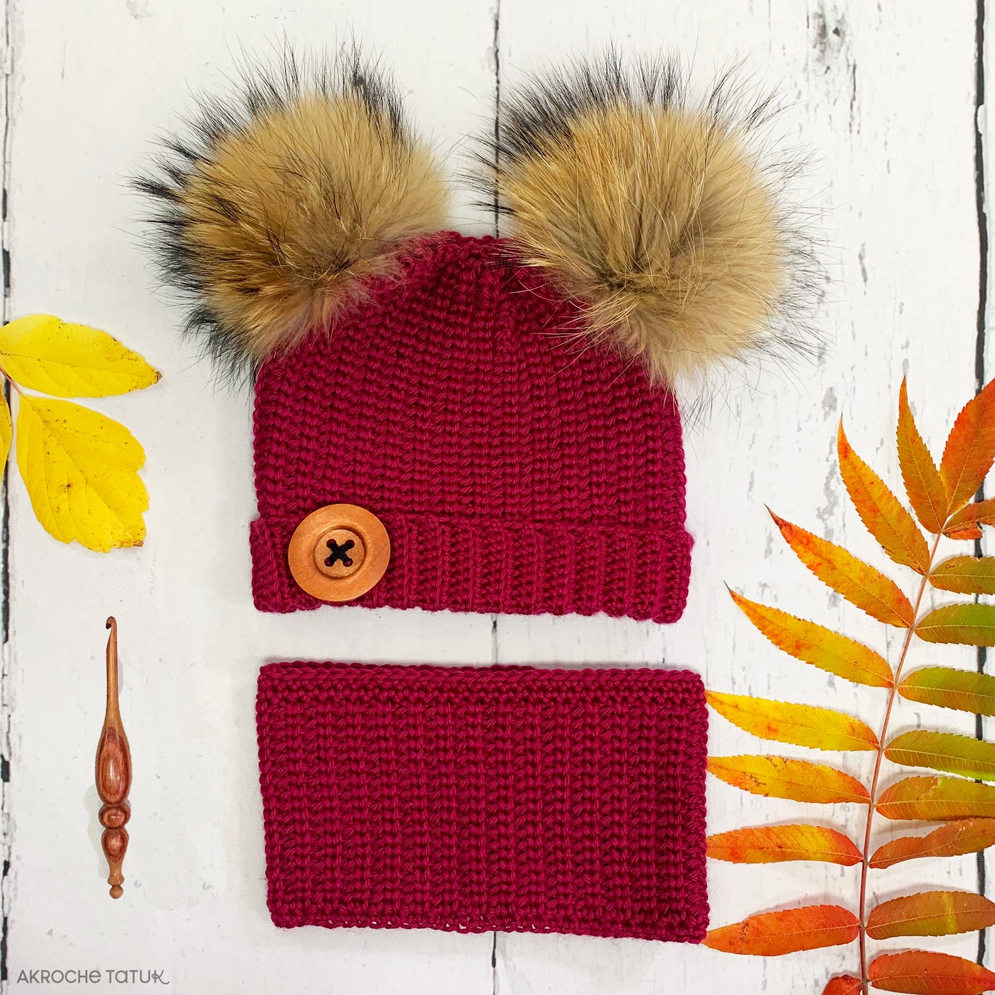 Norway trio (hat, cowl and mittens) - Crochet pattern