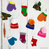 Patron au crochet - Ornements de Noël (tuque, bas et mitaine)